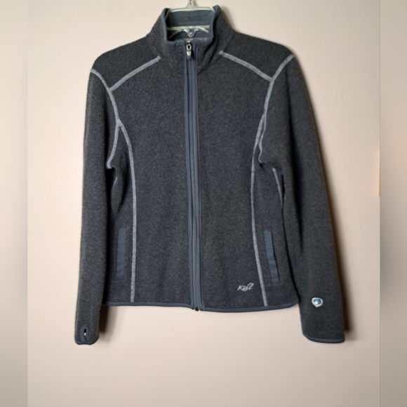 KUHL Women's Sz M "Alfpaca Fleece" Full Zip Gray Jacket w/ Thumb Holes & Pockets - Picture 1 of 12